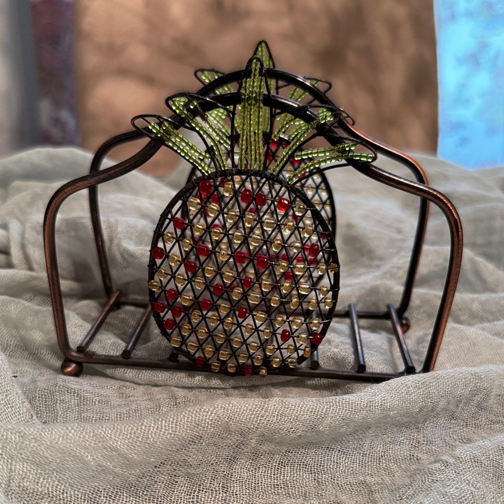 Pineapple Beaded Napkin Holder